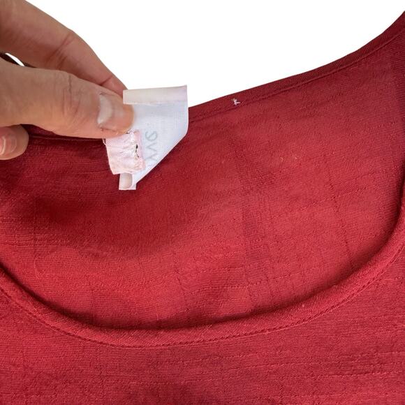 Rust Red Emroidered Womens Boho Blouse Small Gauze Lace Bell Sleeve Fairy Grunge - Picture 10 of 16